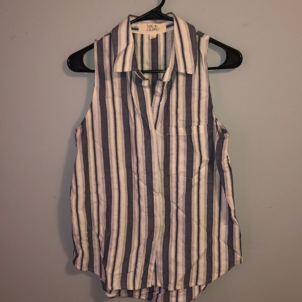 Striped denim tank